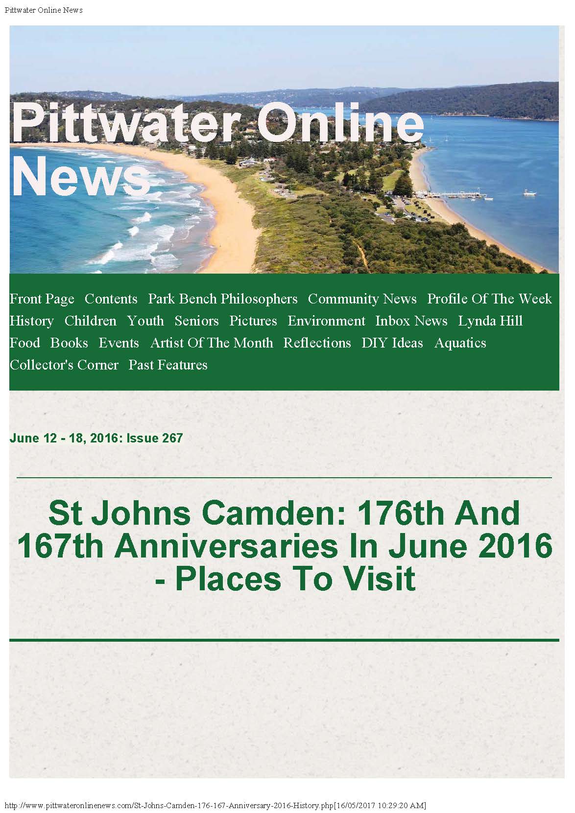St John's Camden - Anniversaries - June 2016